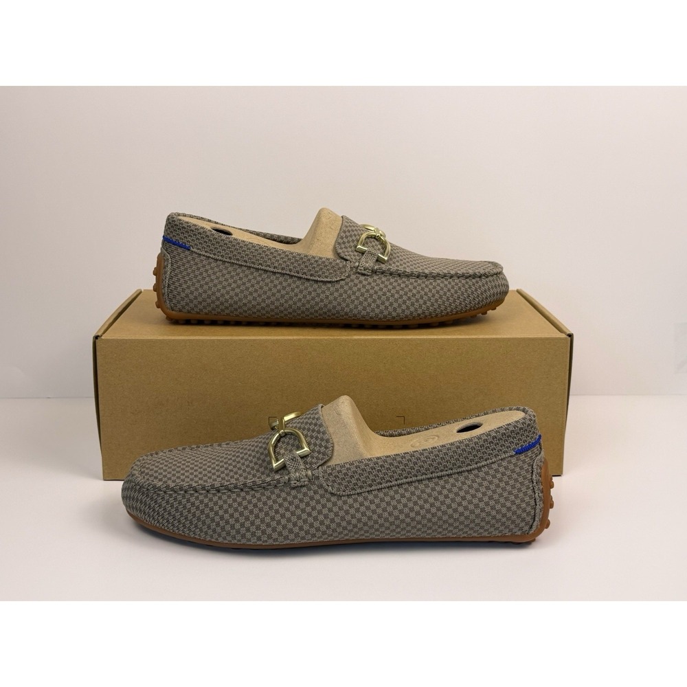 Rothy's The Double Bit Driver Women's Size 9.5 Latte Microcheck 222-008